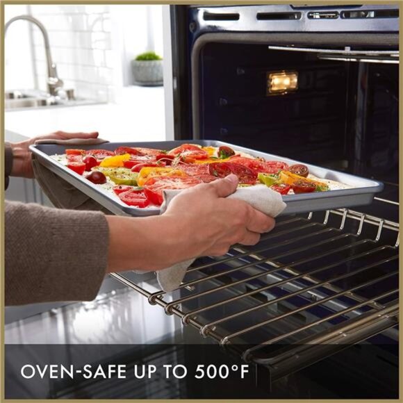 Premium Nonstick Baking Pans Set of 2, 12 x 17 inch, Silverware, Heavy Gauge - Picture 3 of 6